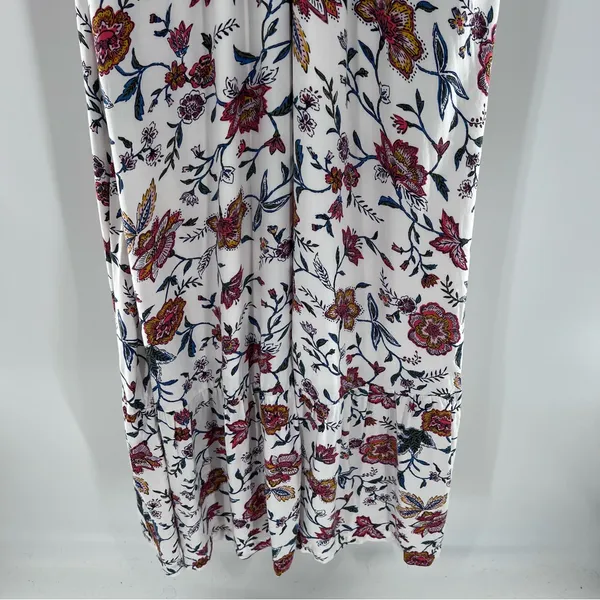 Old Navy Women’s Multicolor Floral Print/White Background Maxi Sleeveless Dress - Image 3