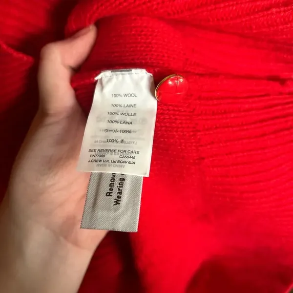 NWT J. Crew Perfect Cable Wool Crewneck Sweater Red/Orange #E5683 Womens Size XL - Image 3