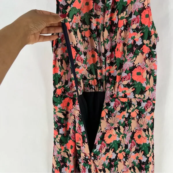 J. Crew Mercantile Neon Floral Print Ruched Waist Sleeveless Flounce Dress‎ - Image 13