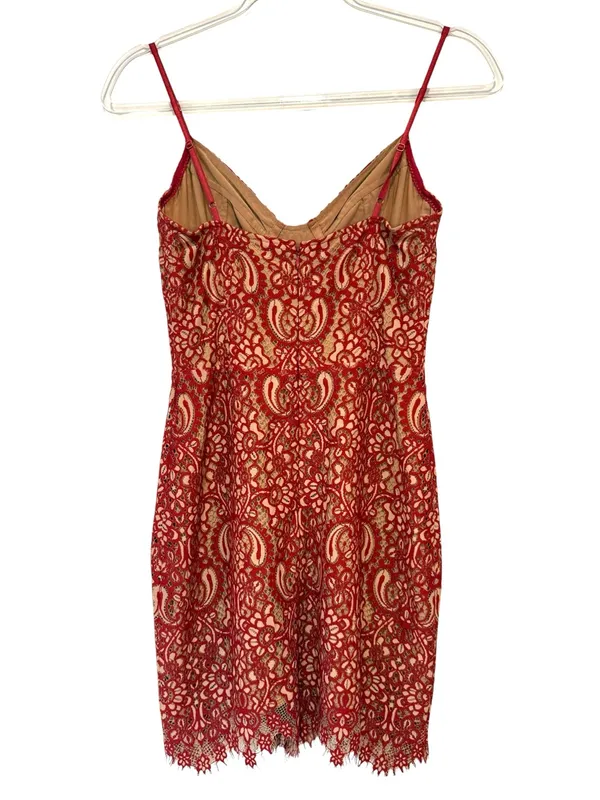 For Love & Lemons Vika Paisley Lace Mini Dress Rust Size Small - Image 5