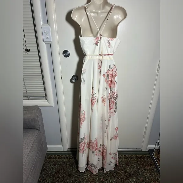 Lulu's White and Pink Floral Maxi Dress - Image 9