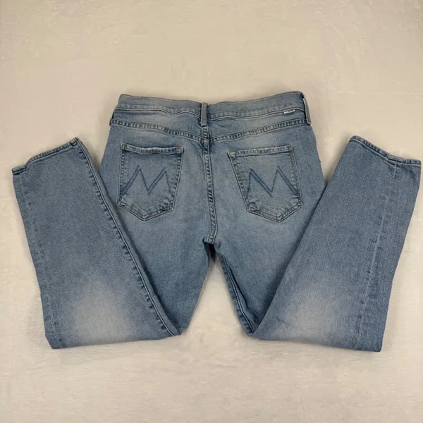 MOTHER Light Wash‎ Straight Leg Button Fly Denim Jeans Womens Size 29 High Rise - Image 2