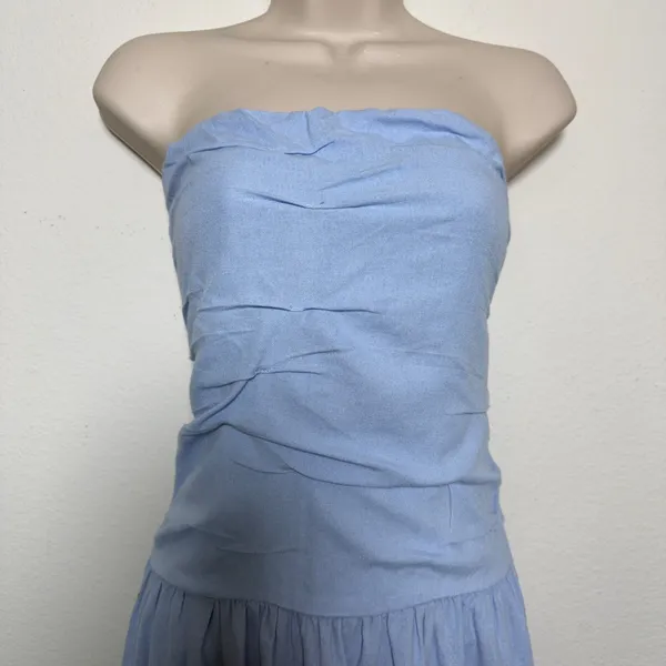 Universal‎ Thread Women Linen Corset Dress Large Blue Cottage Prairie Strapless - Image 8
