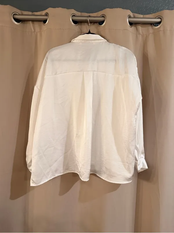 White Zara Button Up Shirt - Image 2