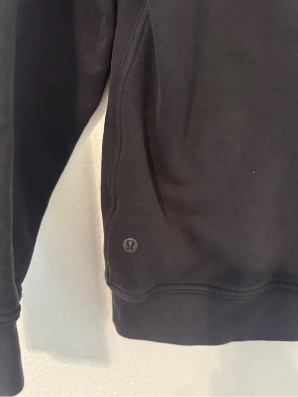 Lululemon All Yours Hoodie Graphic Black Tonal Logo Pullover Sweatshirt Size 4 - Image 5