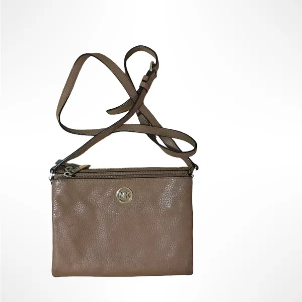Michael Kors Brown Leather Messenger Bag - Image 4