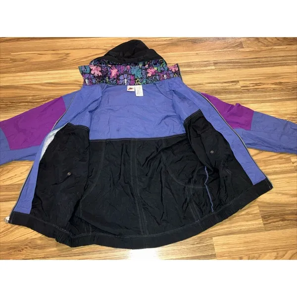 Nike‎ Jacket Vintage Nylon Windbreaker Women's Gym Full Zip Retro Size Large - Image 6