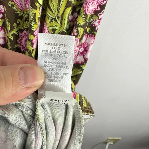 J Jill Maxi Dress XS Floral Brown Pink Boho Forest Fairy Cottagecore Earthy‎ - Image 5
