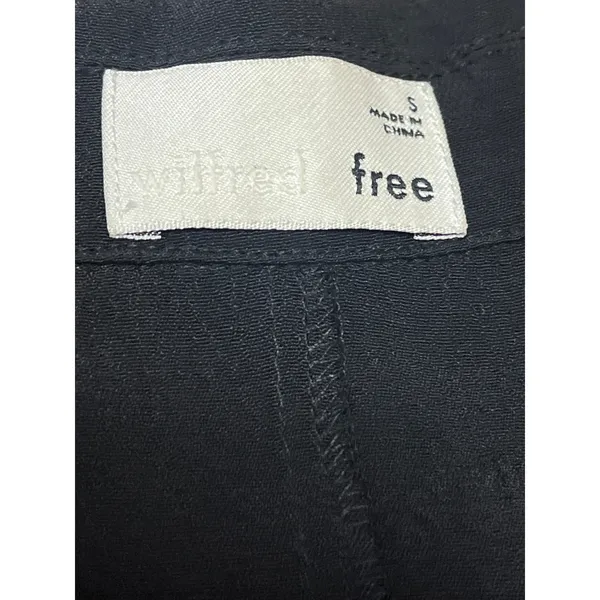 Aritzia Wilfred Free Black Short Sleeve Button Down Mini Shirt Dress Size S - Image 4