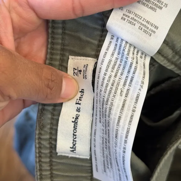 Abercrombie & Fitch Olive Green High Rise Cargo Pants Straight Leg Size 27/4 - Image 3