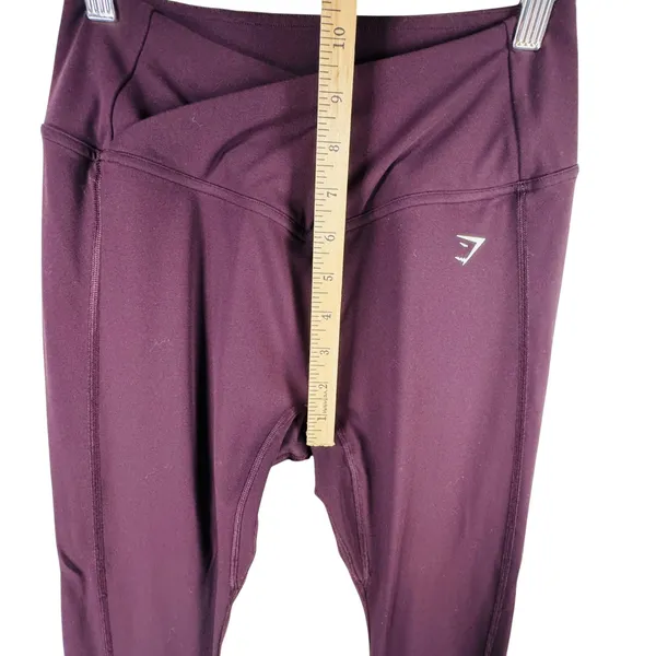 Gymshark Crossover Leggings High Waisted Athletic Purple Plum‎ Small 25" - Image 5