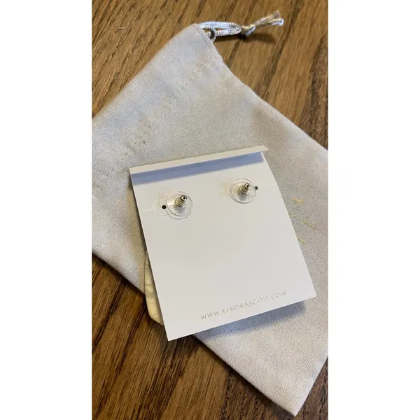 Kendra Scott Aragon Drop Earrings White Howlite Marble Gold Tone Oval Statement - Image 4