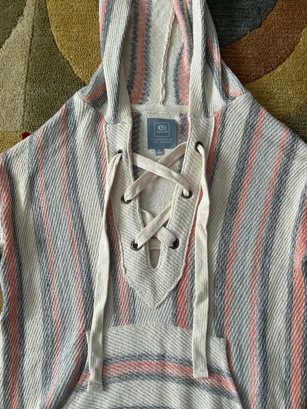 Rip Curl Baja Soft Day Break Poncho Hoodie Knit Sweatshirt Women’s Size Small - Image 2