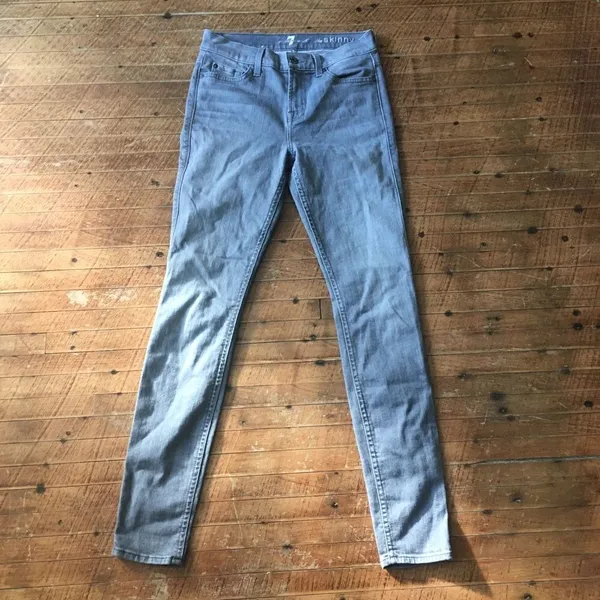 7 for All Mankind the skinny gray jeans, size 26 - Image 2