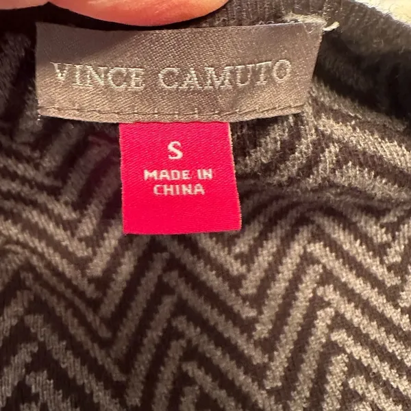 Vince Camuto Herringbone Black and Gray Cardigan Size Small NWOT - Image 2