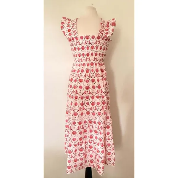 Hill House Limited Edition The Ellie Nap Dress Mermaid Shell Print Midi Sz XS - Image 2