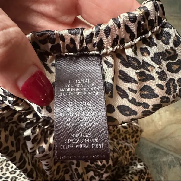 Vintage Women’s Leopard Print Pants Silky Casual Size Large - Image 5