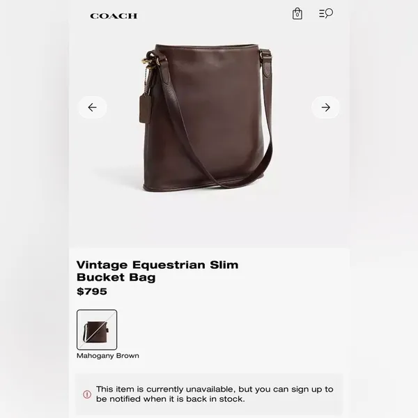 Coach Vintage Equestrian Slim Bucket Bag Mahogany Brown Leather Crossbody 9806 - Image 12