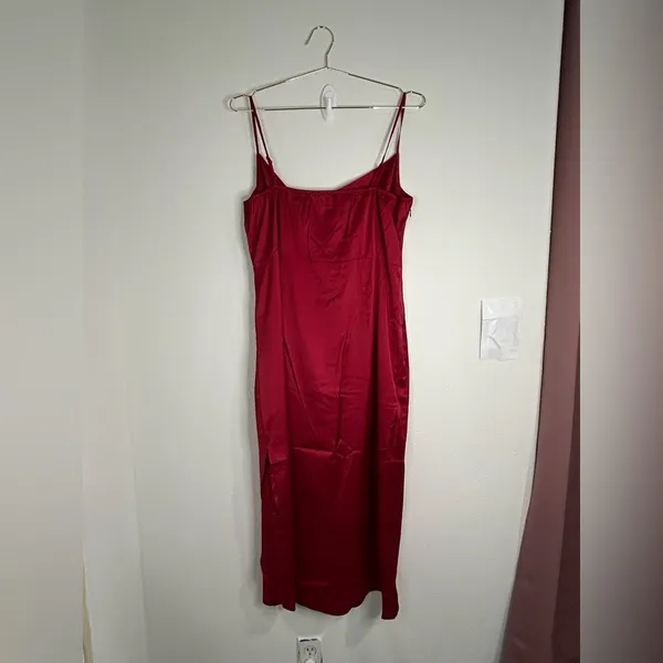 Unbranded Red Satin Cowl Neck Slip Dress - Size 2X - Image 7