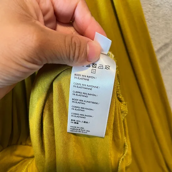 Free People Miami‎ Dress Size Large Long Sleeve Ruffle Mini Mustard Yellow - Image 6