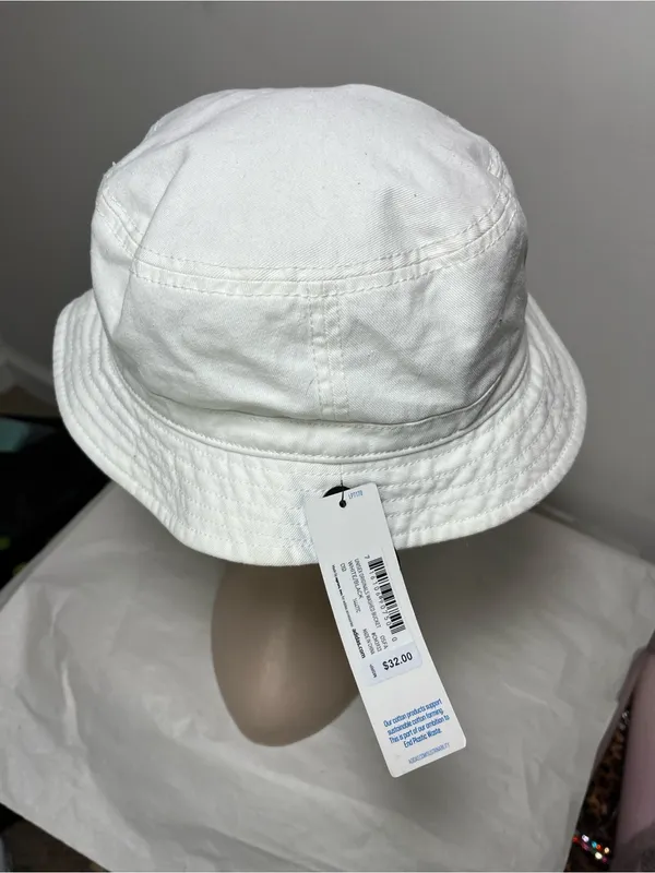 Adidas NWT White Bucket Hat Y2K Sporty Sun Protection Coaching Summer - Image 7