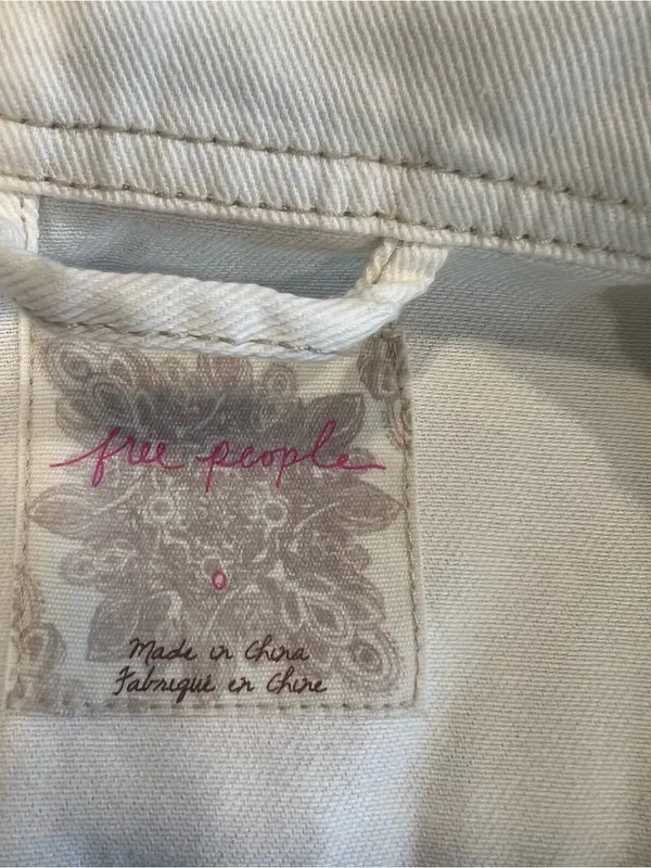 Free people cropped denim white / ivory jacket 0 ( XS ) women NWT - Image 9