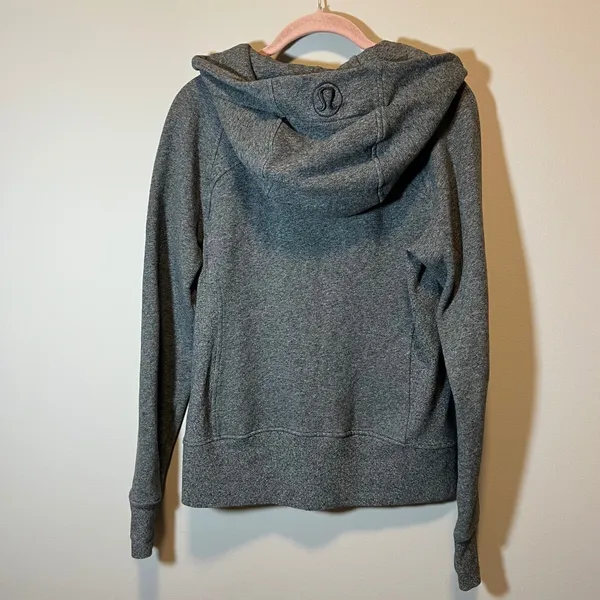 Lululemon Scuba Hoodie Full Zip Heathered Grey Fleece Sweatshirt Women's 8 - Image 8
