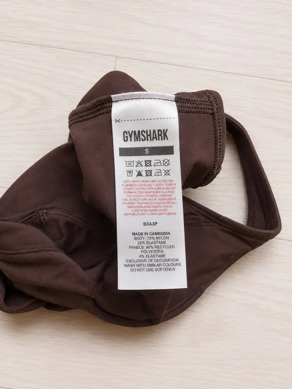 Gymshark x Whitney Simmons Twist Front Sports Bra Racerback Small Brown - Image 3
