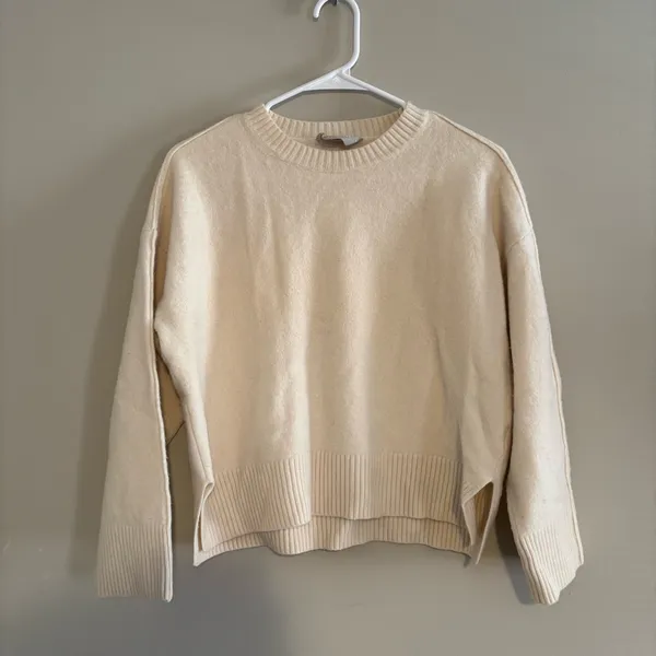 Everlane Merino Wool Crewneck Sweater Cream - Image 2