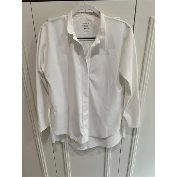 Aday Something Borrowed Boyfriend Tunic Shirt Minimalist Clean Girl Quiet Luxury - Image 2