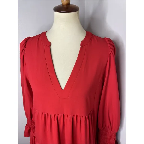 Tuckernuck POMANDER PLACE Red Crepe Kenzo Dress XS - Image 7