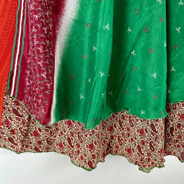 Reversible Maxi Wrap Skirt BINS713 Green - Image 3