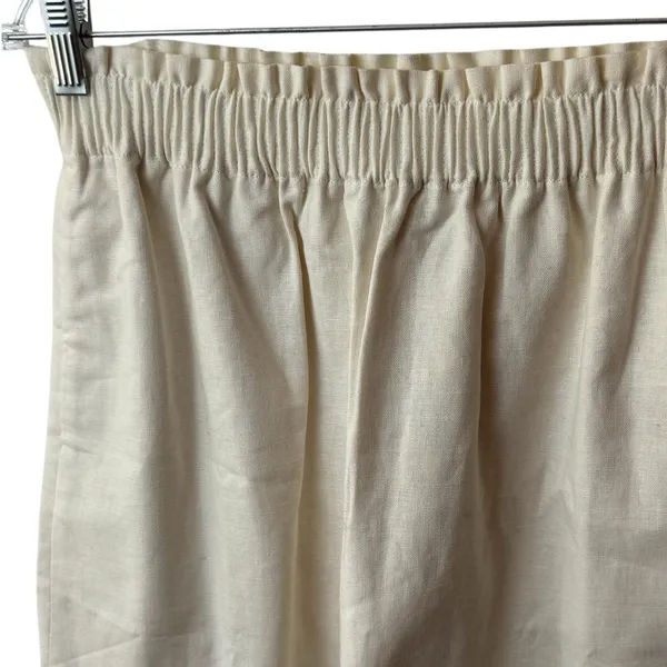 NEW J.‎ Crew Linen Blend Ivory Lined Scallop Hem Skirt Coastal Minimalist 4 - Image 3