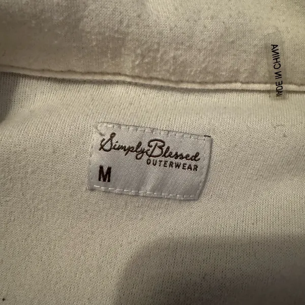 Women's White Teddy Jacket Size M - Image 2
