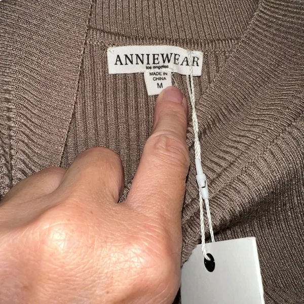 Taupe rubbed open front NWT‎ tan ribbed pull on top Brown Size M - Image 2