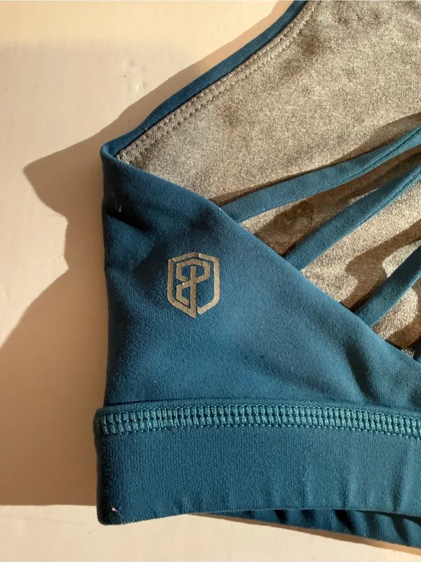 Blue Strappy Back Sports Bra Size M - Image 4