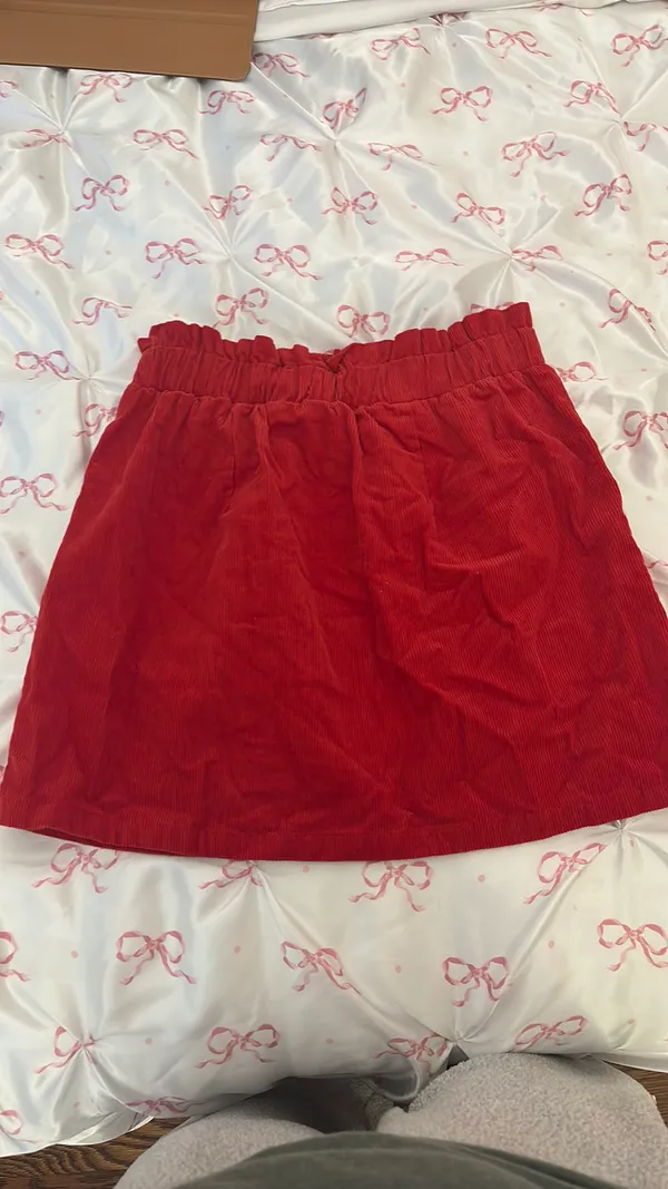Red copper key ribbed skirt - Image 3