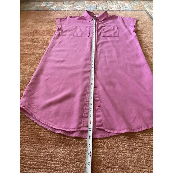 Wonderly Women's Short Cap Sleeve Shirtdress Hamilton Pink Button Down S - Image 5