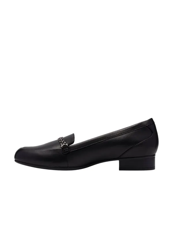 NWT Clarks Juliet Mia Leather Loafer Flat 26186950 Black 5.5M - Image 3