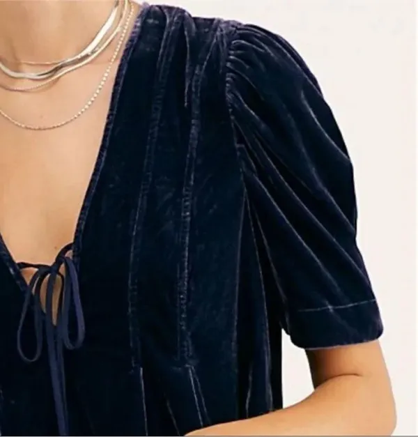 Free People Adelle Velvet Boho Tunic Mini Dress - Image 4