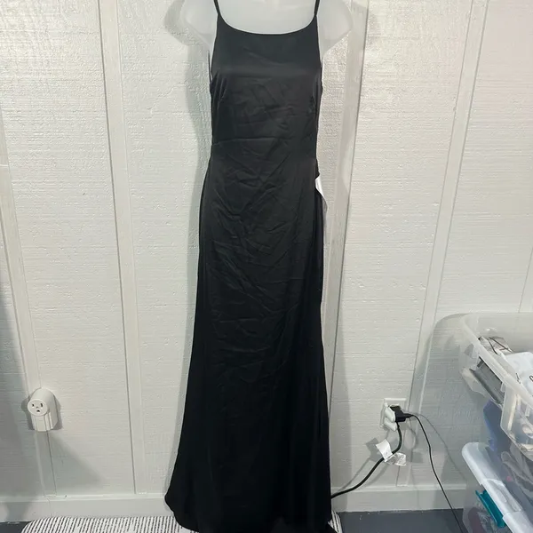 Leena For Mac Duggal Black Spaghetti Strap Dress Size 6 NWT - Image 11