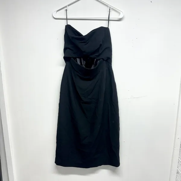 Anthropologie Black Halo‎ Eve Strapless Cutout Mini Dress 10 - Image 3