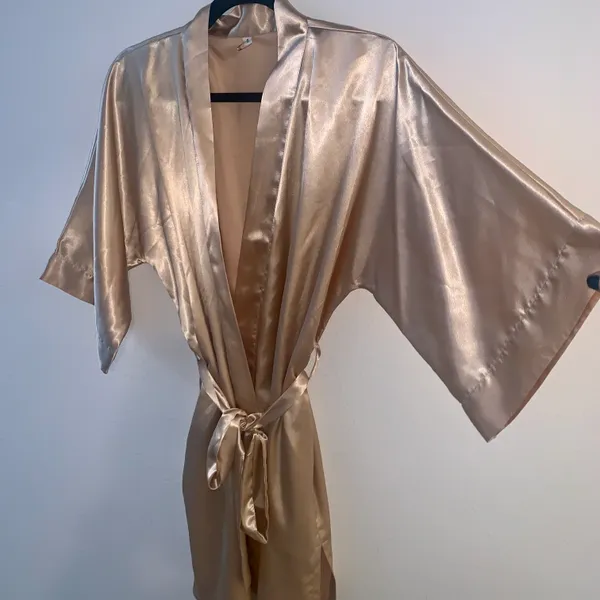 Beige Silky Robe Tan - Image 4
