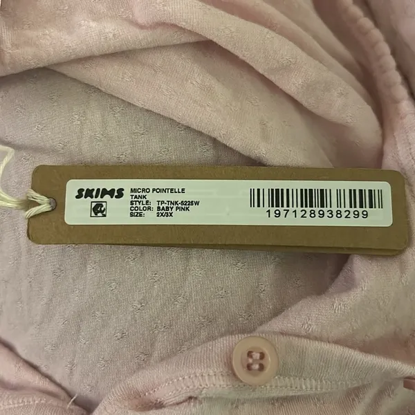 Skims (G1) MICRO pointelle tank NWT BABY PINK 2X/3X - Image 3