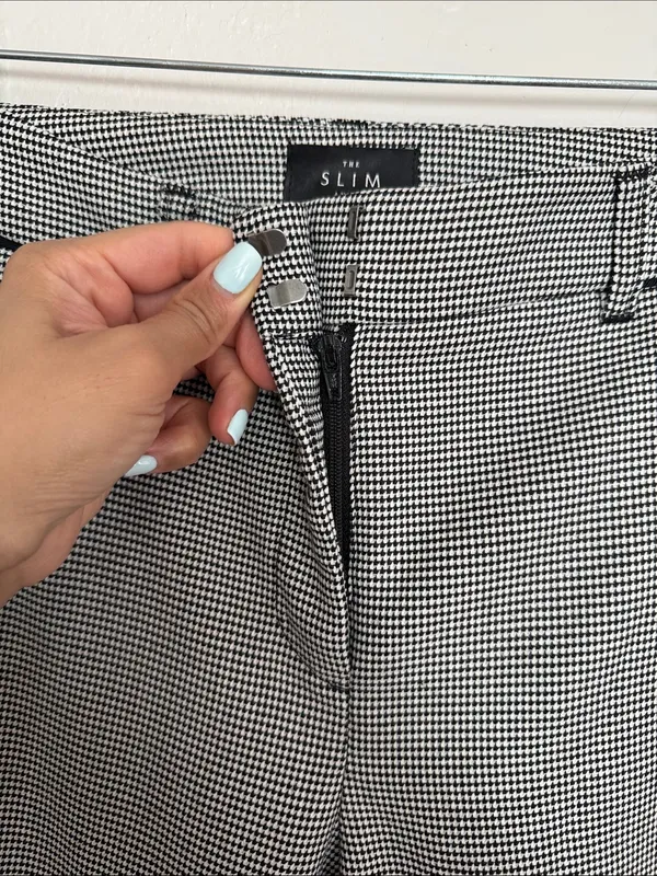 Whbm White House black market Slim ankle Dress Pants black white 2P petite - Image 6