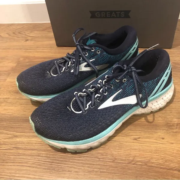 BROOKS ghost navy blue athletic training running shoes sneakers sz 10 women’s - Image 6