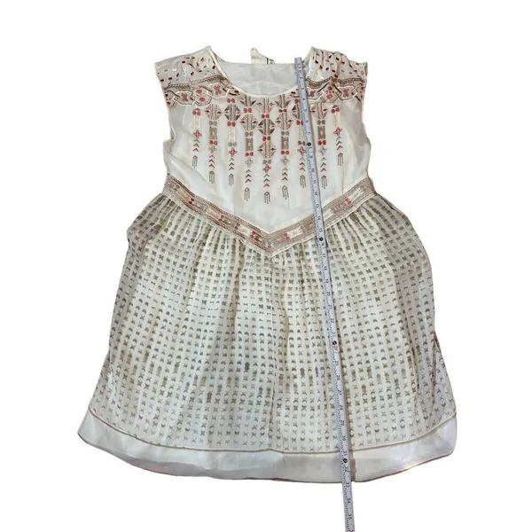 One September Anthropologie White‎ Embroidered Sleeveless Shift Dress Small - Image 10