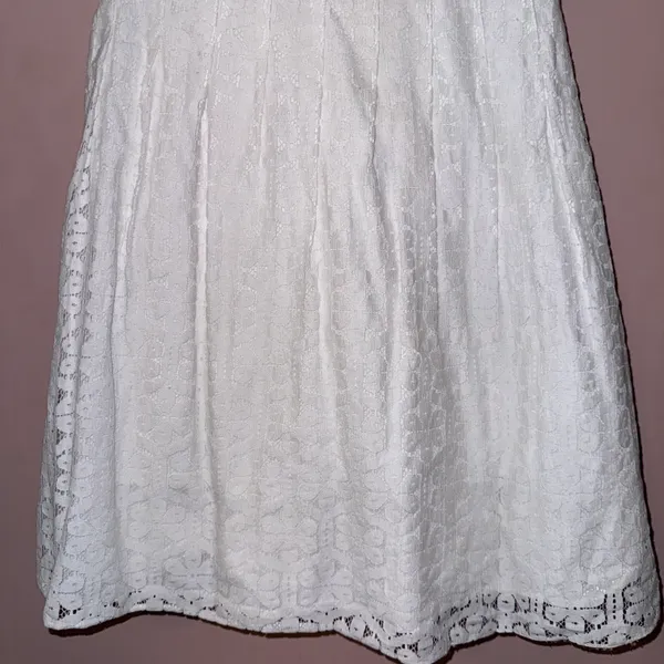 White Posey Lace Sleeveless Fit & Flare Mini Dress Size 2 - Image 4