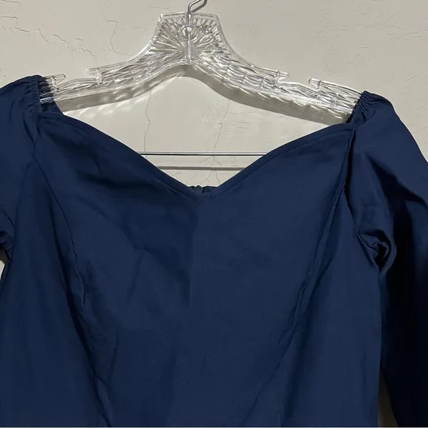Grace Karin Navy Blue Retro Fit & Flare‎ Off the Shoulder Dress - Image 4