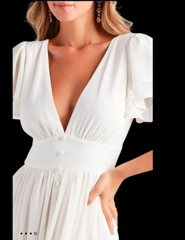 Windsor Summer Daydream Ivory Ruffled Chiffon Maxi Dress (NWT) - Image 5